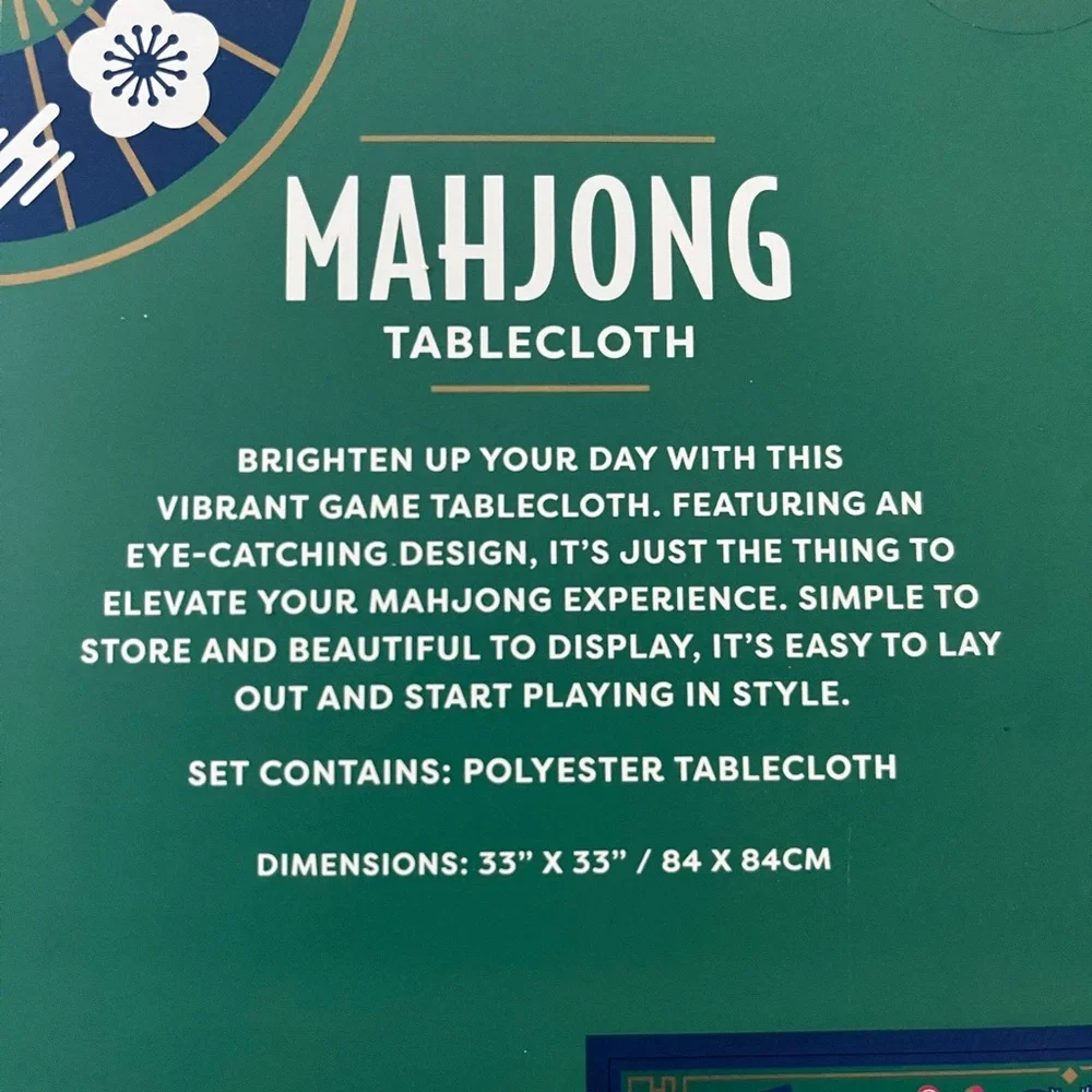 Mahjong Tablecloth - Green & Pink Decorative Game Cloth